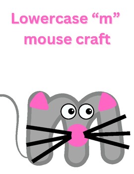 Preview of lowercase letter "m" mouse craft