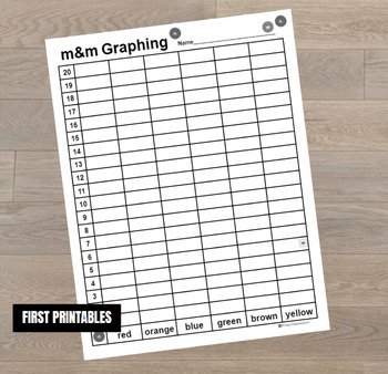 Preview of m&m Graphing Candies TK-1st grade Bar Graph Activity Worksheet
