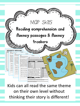 Preview of map skills fluency and comprehension leveled passages