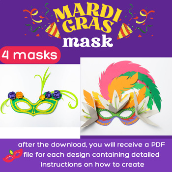 Preview of mardi gras mask,mardi gras mask craft,mardi gras mask template,celebrate