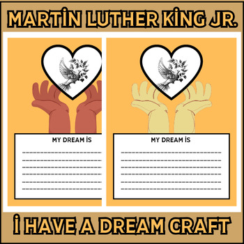Preview of martin luther king Writing Craftivity| Black history month Writing Craft | craft