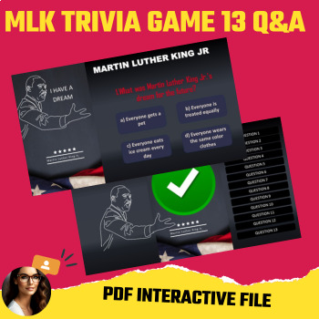 Preview of martin luther king trivia interactive presentation 13 Q&A about mlk day