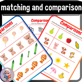 Preview of matching and comparison activity book