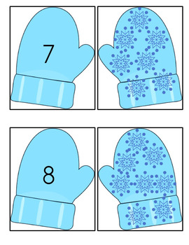 Free Winter Math Activities Number Sense Mitten Match Up For Pre-k-k