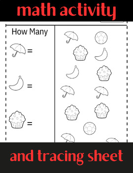 Preview of math activity and tracing sheet