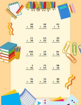 Preview of math addition worksheets word format printable 