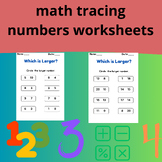 math tracing numbers worksheets