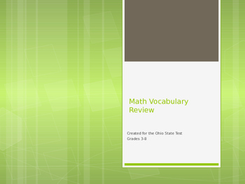 Preview of math vocabulary - COMPLETELY EDITABLE!