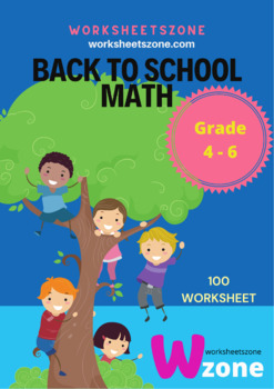 Preview of math worksheets basic skill practice in summer and back to school   90 pages