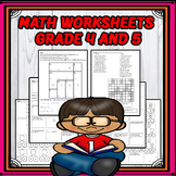 math worksheets grade 4 and 5, Games, and Activities Bundle