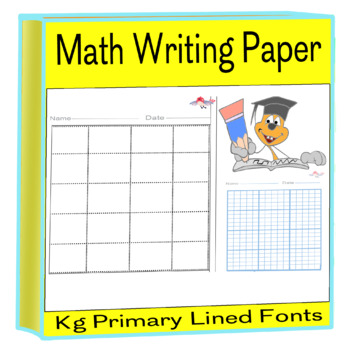 Preview of math writing paper | primary lined writing  paper | kg primary lined font