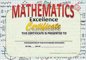 Preview of mathematics excellence certificate