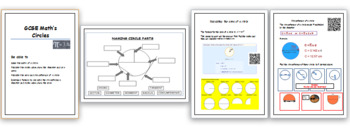 Preview of maths circles whole lesson, workbook, power point and answer hunt with answers