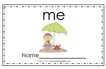 Preview of me - sight word book (fill in the blank)