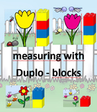 measuring flowers with blocks