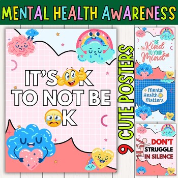 Preview of mental health awareness Month posters | mental health awareness bulletin board