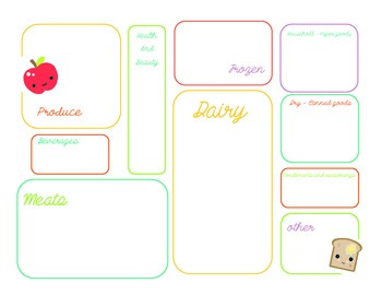 menu planner and shoping list by high five homeschool | TPT