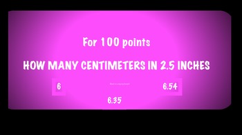 Preview of metric/standard jeopardy game