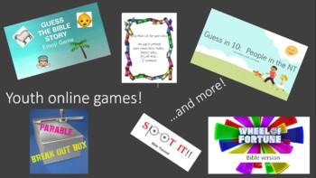 Preview of Middle and High school religious games to play online/in person growing bundle