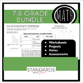 middle school math with worksheets, activities, projects, 