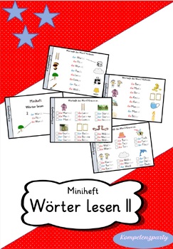 Preview of mini activity book "reading words" / "Wörter lesen" II