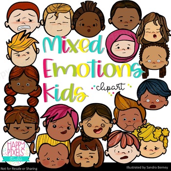 Preview of mixed emotions clipart - feelings and emotions clipart - emotional regulation