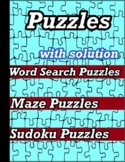mixed puzzles activity book  Word Search Puzzles-Maze -Sud