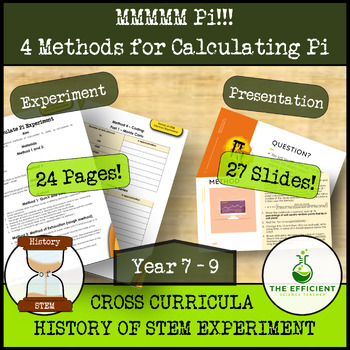 Preview of mmmm Pi - Calculate Pi with 4 different methods - History of STEM practicals