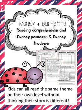 Preview of money and barter fluency and comprehension leveled passages