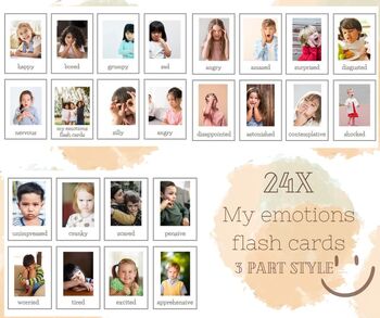 Preview of montessori 3 -PART EMOTION flash cards