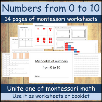 Preview of montessori math: My numbers booklet from 1 to 10