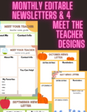 monthly editable NEWSLETTERS & meet the teacher designs