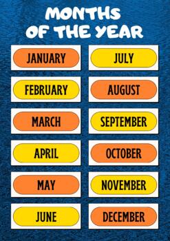 months of the year poster in English by Maria C | TPT