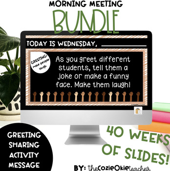 Preview of morning meeting slides / bundle / SEL / morning activities