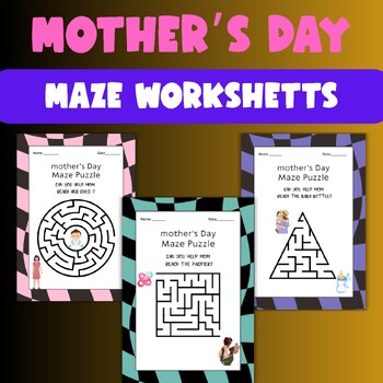 Preview of mother's day Maze Worksheets, Maze Game, Mother Game