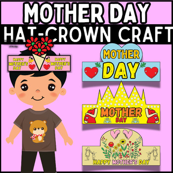 Preview of mother's day colored Hat & Crown Crafts - Headband Craft | mother's day craft |