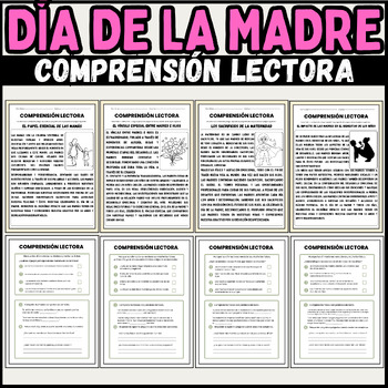 Preview of mother's day spanish Reading Comprehension Passages | 1st to 3rd grade students