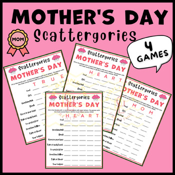 Preview of mothers day Scattergories activity school game Puzzle riddle sight word middle