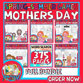 Mothers Day Games Bundle Printable Games for Mother's 
