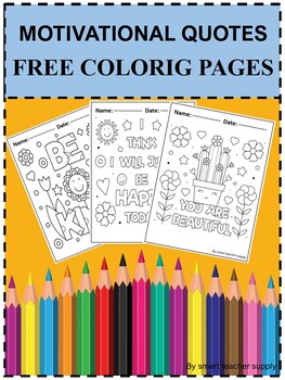 Preview of motivational quotes for testing Coloring Pages | Inspirational earth day