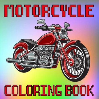 Preview of motorcycle coloring book for kids