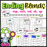 mp, nch, sk, sp, & nd Ending Blends Worksheets, Sorts, & A