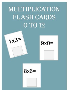 Preview of multiplication 1 to 12 , flash cards Cards, math center interactive busy work