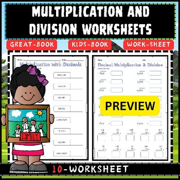 Preview of multiplication and division worksheets for kids