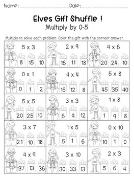 Multiplication Facts Worksheets Christmas by Teachers SOS | TpT