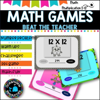 Preview of multiplication games 2 - 12 x tables l PowerPoint Game l BEAT THE TEACHER 
