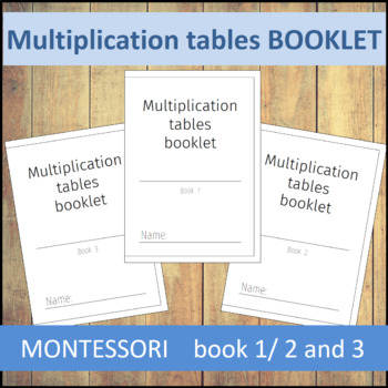 Preview of multiplication tables booklet : book 1/2 and 3