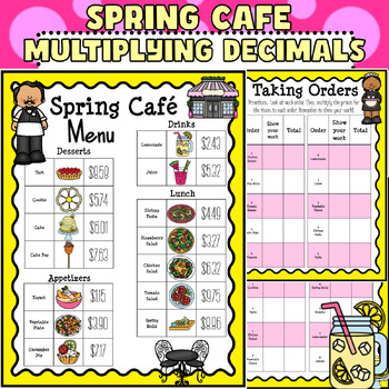 Preview of Spring Cafe: Multiplying Decimals