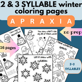 multisyllabic apraxia winter coloring pages, christmas, 2 
