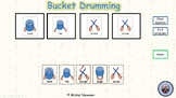 music - bucket drumming interactive game and worksheet